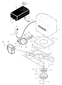 Engine Mount Diagram and Parts List for 385002X78B 2005 Briggs and Stratton Lawn Tractor